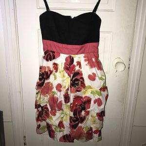Pink and Black Floral Dress